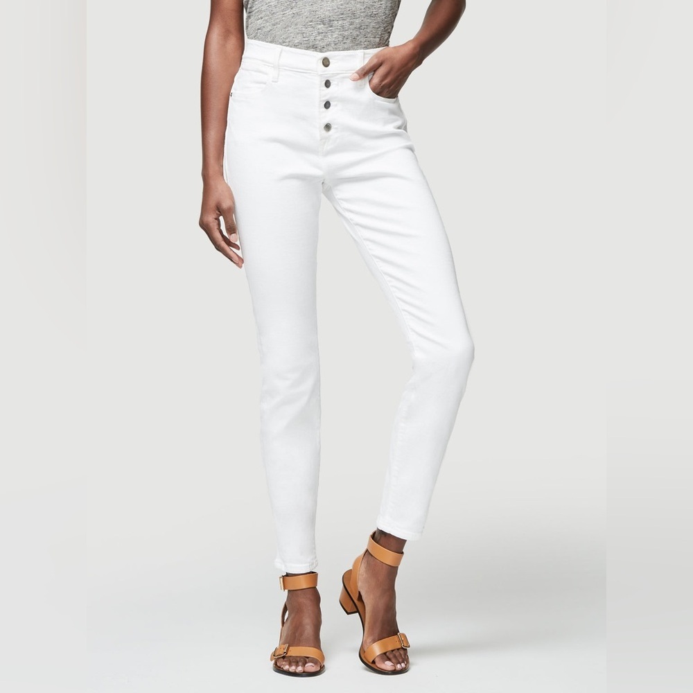 FRAME Le High Skinny Women’s 27  Mid Rise All Button Fly White Skinny Jean